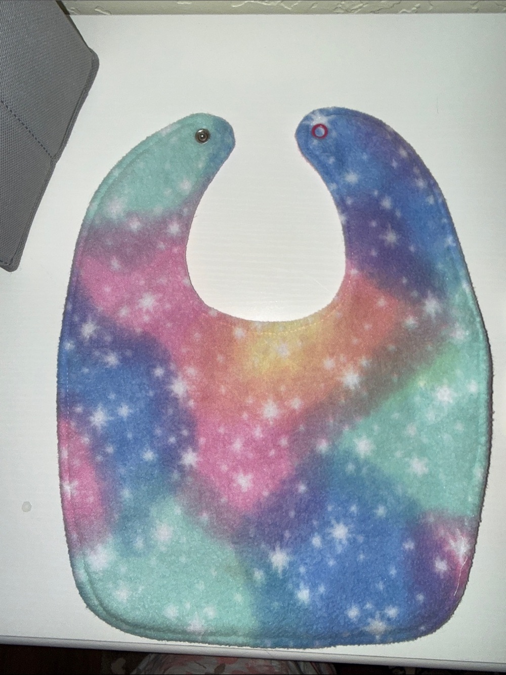 Two Baby Bibs - Pastel Galaxy & Floral Prints - Picture 3 of 4
